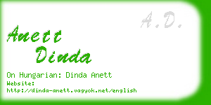 anett dinda business card